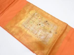 引箔　菊模様刺繍名古屋帯